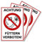 3 Stück Achtung Füttern verboten ! Schild 20 x 30 cm aus stabiler PVC Hartschaumplatte 3mm mit UV-Schutz von STROBO