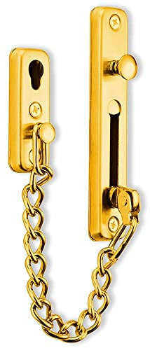 Door Chain Stainless Steel Security Chain Lock, Door Chains, Sliding Bolt Bolt Guard Safety Lock, Security Private Door Lock with 4 Screws for Front Door, Security for Home, Hotel (Gold)
