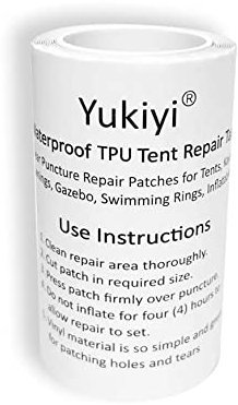 Yukiyi 7.5cmx375cm Tent Repair Tape Tent Repair Kit Clear Airbed Repair Kit Waterproof Tent Patches Tent Patch Repair Kit Invisible Pool Puncture Repair Kit Puncture Repair Patches for tents