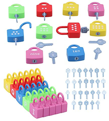 BORDSTRACT Juguete Cerraduras Y Llaves, Juguetes Motricidad Fina, Juguetes Niños Juguetes Educativos, Para La Enseñanza Juego Educativo Juguete (digital Unlock)