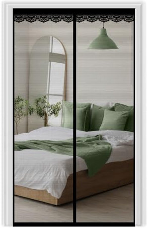 Zanzariera Magnetica per Porte 280x240cm Nero Anti Zanzare Insetti Zanzariera Porta, Chiusura Automatica, Tenda Zanzariera Magnetica per Esterno, Balcone, Terrazzo