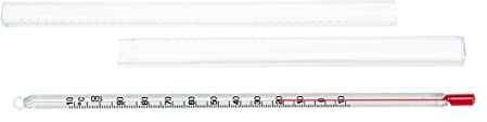 GLOREX Laborthermometer Glas 20 cm Länge 7 mm Durchmesser 3 mm Ösendurchmesser Ganzjährig geeignet Thermometer für Laborbedarf