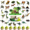 Dinosaurier Tortendeko Cake Topper, Dinosaurier Thema Cupcake Toppers, Kuchendekoration für Dinosaurier, Happy Birthday Kuchen Dekoration Jura Dino Partei Liefert (40 Stück)