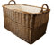 Arthur Cameron Wicker Log Basket with Lining and Handles (55x35x32cm) Sturdy Storage Basket perfect for Toys, blankets, hallway, garage, living room, bedroom or office
