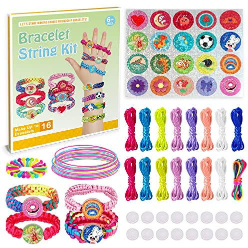 Freundschaft Armband Herstellung Kit, Schmuck Herstellung Kit Handwerk für Mädchen Alter 8-12, DIY Armband String Reise Belohnung Aktivität Set, 7 8 9 10 11 12 Jahre altes Mädchen Geburtstagsgeschenk