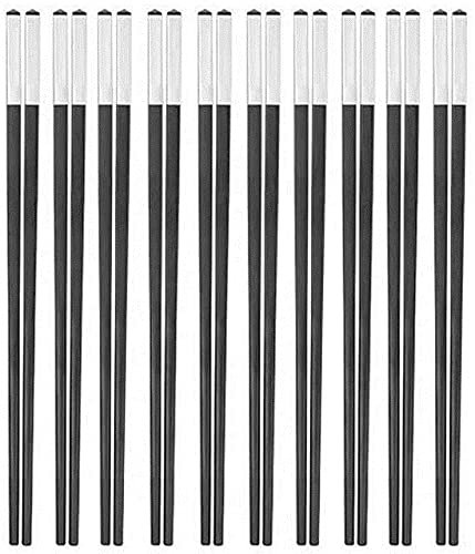 NISMIA Palillos Chinos Reutilizables Palillos De Aleación De Estilo Europeo Antideslizante Anti-escaldado 10 Pares, Vajilla Asiática, Palillos De 24 Cm