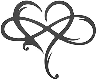 Wifehelper Unendliches Herz Metall Wanddekoration Kunst Edelstahl Liebesherz Dekoratives Ornament Ewige Liebe Wandbehang Dekoration Indoor Ornamente für Hochzeit Geburtstagsfeier (Schwarz)