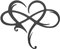Wifehelper Unendliches Herz Metall Wanddekoration Kunst Edelstahl Liebesherz Dekoratives Ornament Ewige Liebe Wandbehang Dekoration Indoor Ornamente für Hochzeit Geburtstagsfeier (Schwarz)