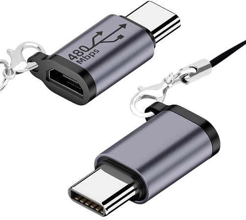Seminer Adaptador de Micro USB a USB C (2 Pack), Adaptador Tipo-C Macho a Micro USB Hembra Compatible con Sincronización de Datos Compatible con Samsung Galaxy S8/S8+, Google Pixel 3/2