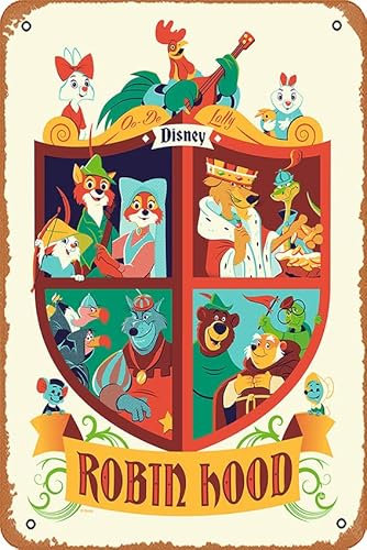 Zuhhgii Robin Hood Filmserie Vintage Retro Blechschild, Filmposter Kunst Classic Film TV Poster Man Cave Wandkunst Dekor Geschenk Frauen Männer 20,3 x 30,5 cm Metall-Blechschild.