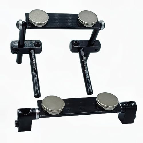 1 Satz RC Auto Magnetische Karosseriesäule Aluminiumlegierung Karosseriehalterung Säulensatz mit Skala für 1/10 RC Drift HSP 94123 94122 Tamiya 416 417 Sakura S XI CS (Schwarz)