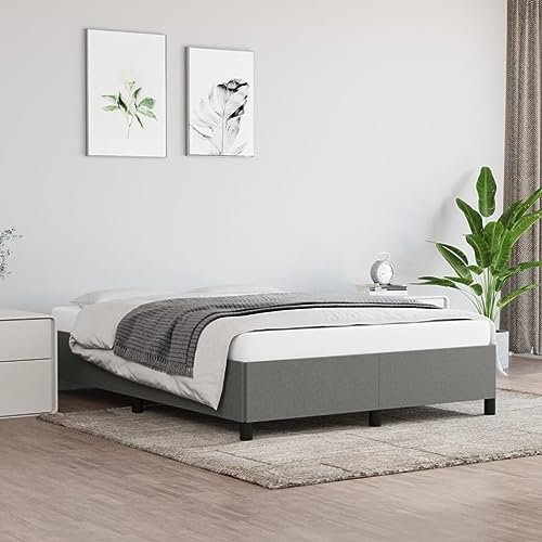 vidaXL Bettgestell Dunkelgrau 140x200 cm Stoff