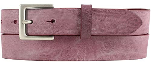 BELTINGER Herren-Gürtel aus weichem Vollrindleder Vintage-Look 3 cm | Leder-Gürtel für Herren 30mm | Schmaler Gürtel Used-Look | Bordeaux 90cm