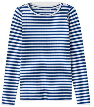 Name IT Mädchen Nkfsuraja XSL Top Noos Langarmshirt, Surf The Web/Pattern:Stripe, 146-152 EU