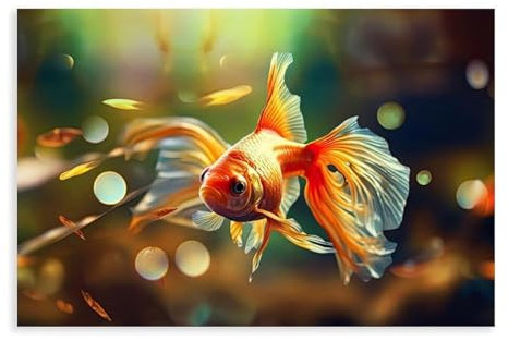 OWNPET Fancy Goldfish Leinwand Poster Wandkunst Dekor Druck Bild Gemälde für Wohnzimmer Schlafzimmer Dekoration ungerahmt 40 x 60 cm