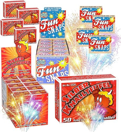 TK Gruppe Timo Klingler Lot de 1000 pétards amusants Snaps : feux d'artifice du Nouvel An pour adolescents et enfants – Catégorie F1 Jouet à claquer sur l'écran, comparable aux diables