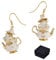 BOSONS Mouse In My Teapot Jewelry Set, Cute Handmade Enamel Teapot Chipmunk Earring, Dainty Animal Charm Earrings/Pendant Necklaces Jewelry Gift for Women Girls (Earrings)