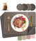 Tischsets Abwaschbar,Platzsets Abwischbar,Tischset Leder,Hitzebeständig Doppelseitigen I 4er Set Platzdeckchen Lederoptik mit Untersetzer,Tischuntersetzer,Platzdecken Goldbraun + Dunkelbraun