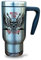 Fördeblau Totenkopf Thermobecher 470ml aus Edelstahl und Kunststoff – Metal-Fan Geschenk für Metalheads im Rock-Design