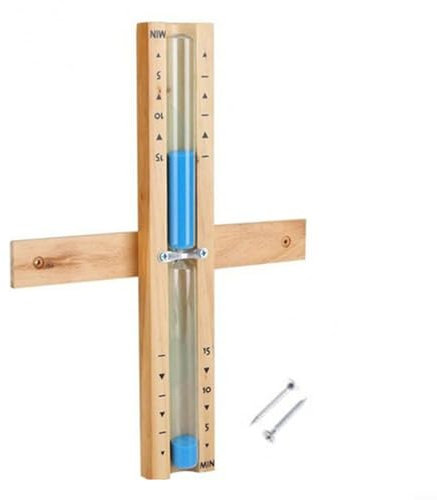 SMZhomeone Sablier mural en bois de 15 minutes pour sauna, spa, salle de bain (bleu)