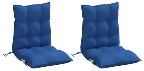 vidaXL Cojines para Silla con Respaldo Bajo 2 uds, Almohadillas para Sillón, Cojines de Asiento, Cojines para Jardín Patio, Tela Oxford Azul Real