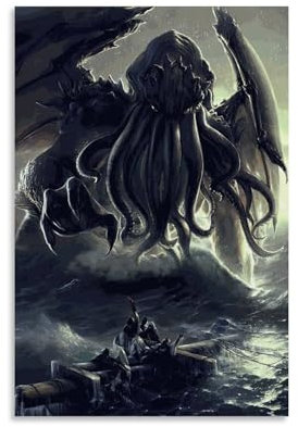 TSNKNP Cthulhu Art Poster Dekorative Malerei Leinwand Wandkunst Wohnzimmer Poster Schlafzimmer Malerei,Wandkunst Bilddruck Moderne Familienzimmer Dekor 12x18inch(30x45cm)