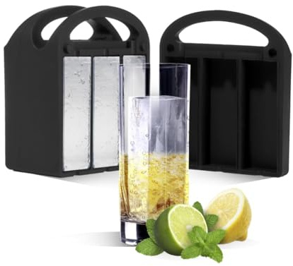 LEMONSODA Collins Ice Cubic Mold Maker, 100% Clear Ice Tray, 6 Spears | Easy-Made Cubic, Food-Grade Premium Silicone, Dishwasher-Safe Tray & Lid, For Highball & Collins Drinking Glasses, Gift Box