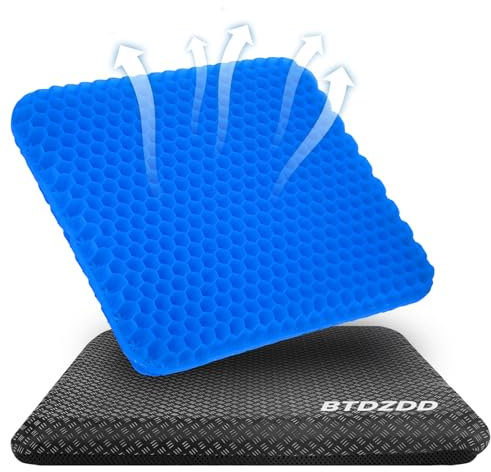 BTDZDD cojín de Gel,Asiento de Gel cojin Silla Oficina,Asiento para coxis ortopedico,Ideal para Coche, Oficina y Silla Ruedas