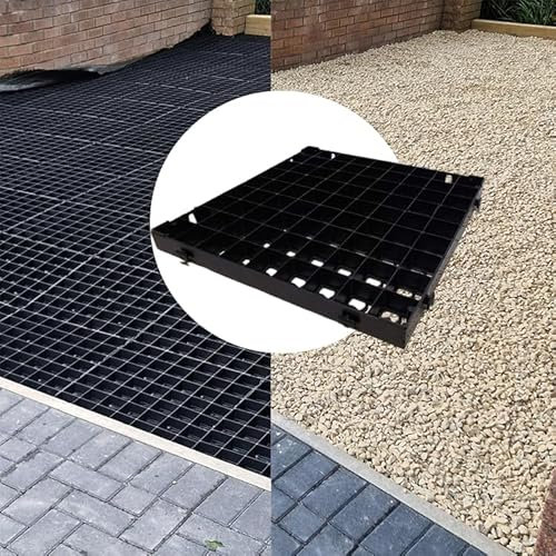 4 x Black Plastic Paving Driveway Grid Turf Grass Lawn Path Gravel Protector Drainage Mat (1 Square Meter)