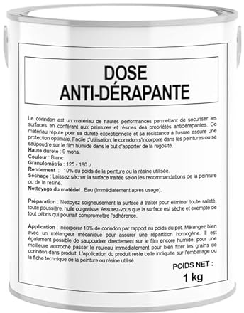 PRO COM Corindon, Agent anti-dérapant pour peintures et résines 1kg Blanc