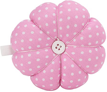 Wifehelper Handgelenk-Nadelkissen, Weiche Textur, Design, Ideal für Anfänger, Studenten, Mütter, mit Elastischem Handgelenkband, Zum Nähen und Handarbeiten (Kürbisnadeln (rosa mit