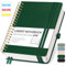 RETTACY Notizbuch B5 Liniert, Bullet Journal mit 100 g/m² Dickem Papier, 150 Blatt/300 Nummerierten Seiten, Collegeblock für Büro und Schule, Lederhülle, Dunkelgrün, 17.6 cm x 25 cm