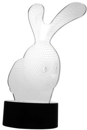 Hoement Nachtlicht Aus Acrylglas Kaninchen-illusionslicht Tischdekoration Tischlampe Für Kinder Tischlampe Für Den Schreibtisch Kinder Kaninchen-nachtlampen Kaninchen Anzünden Black