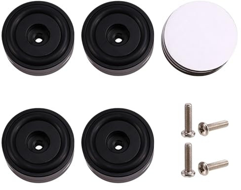 Pluuttiem 4 Stück HiFi-Plattenspieler-Isolationsfüße, Ständer, Lautsprecher, Spikes, Audio-Pads, für Verstärker/Lautsprecher/Plattenspieler, 40 X 15 Mm, Schwarz
