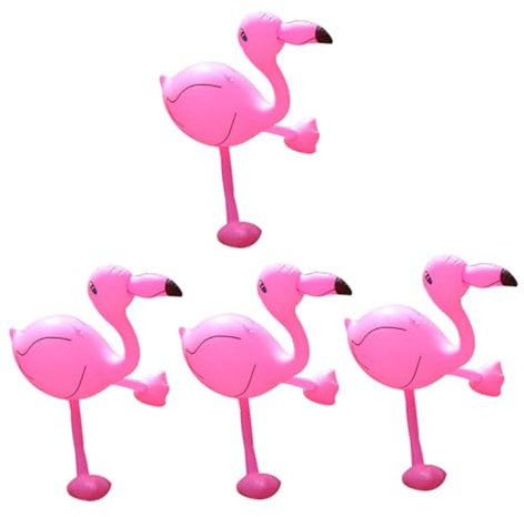 Vaguelly 4 Piezas Flamenco Inflable Juguetes Inflables De Flamencos Piscina para Niños Juguete Cerebral Juguetes De Playa Juguete Flotador De Piscina De Polivinilo Rosa