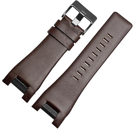 TVKSIPAR 32mm Echtes Leder Armband Armband Fit For Diesel Uhr Strap Armbanduhren Band For DZ1216 DZ1273 DZ4246 DZ4247DZ287 Uhr Band(B-Brown-blackbuckle)
