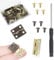 Yuanchu 60 Sets Antique Mini Hinges with Screws, 0.6 Inch Small Hinge 270° Folding Iron Drawer Hinges Door Hinges Dollhouse DIY Crafts Boxes Gate Miniature Butt Hinges Tiny Hinges(Gold, Bronze)