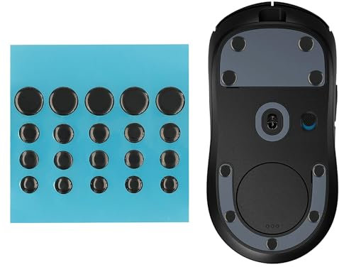 kwmobile 20x Mouse Feet Sticker für Universal Gaming Mouse Mausgleiter - Maus Ersatz Glider aus PTFE - 4 verschiedenen Größen 6mm 6,5mm 7mm 10mm - Schwarz