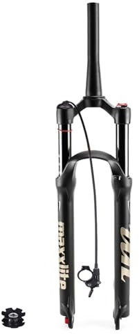 LPYDWZ Forcella Aria 26 27,5 Pollici MTB Forcella Ammortizzata, Lega di Magnesio 28,6mm Tubo Dritto Sterzo Rimbalzo Regolabile Ammortizzatore Bici Forcelle Escursione 140mm(Remote Lock B,29 inch)