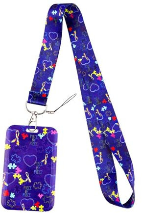 Lanyard with Card Holder, Personalised Lanyards for Neck with Card Holder, for ID Badge Holder, Keys, Work Permits, Mobile Phones(Jigsaw Puzzle)