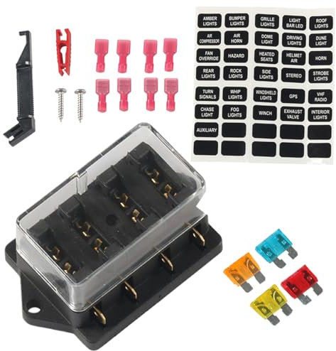 Zuasdvnk Sicherungskiste für Boot, Auto Sicherungsschachtel,Mehrwegschaltungsblock | Schutzschachtel mit Kurzschlussüberlastung für Kurzschluss-Verhinderung für LKW-RV-Fahrzeug-Marine