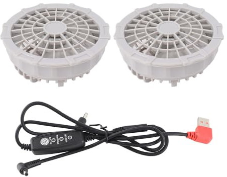 WOHPNLE 5V Wearable USB Cooling Vest Fan, Dual Head Air Conditioning Adjustable Cooling Air Fan for Heat Relief Portable Fan Cloth Cooling Fan for Outdoor Work and Sports