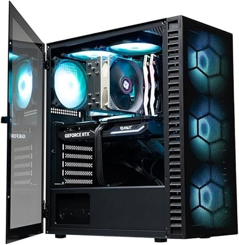 EMCA4 Computer Gaming PC Assemblato Fisso Ryzen 7 5700X - RTX 5060 TI 8GB - SSD M.2 1TB nvme - Ram 32GB DDR4 3200Mhz - 6 ventole RGB - WIFI - Windows 11