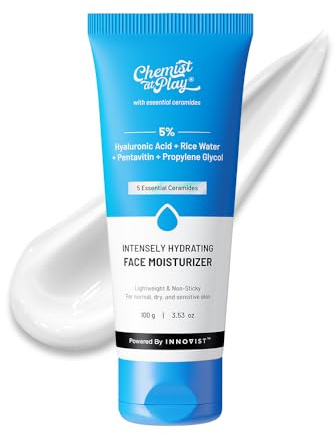 Chemist At Play's Intensely Hydrating Face Moisturizer | Hydrates Up to 24 Hours | Repairs Skin Barrier | Lightweight, Non-Sticky Formula | Best for Dry Skin | 100gms