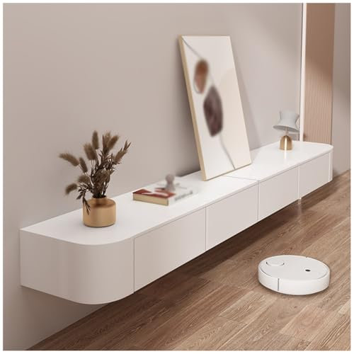 Mueble De TV Flotante, Estante De TV Montado En La Pared, Mueble De TV De Pie O Colgante, Centro De Entretenimiento para Sala De Estar, Práctico Y Funcional(Blanco,200cm)