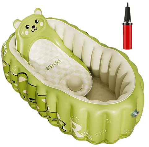 Vasca Gonfiabile Baby - Vasca Portatile Per Bambini Con Stile Cartoon | Pieghevole Con Seggiolino Antiscivolo Piscina Per Bagno Casa Viaggio Campeggio Spiaggia