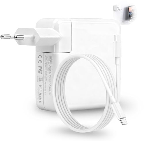 Chargeur Type-C 96W, Adaptateur d'alimentation C à C pour Pro 17 16, 15, 14, 13 Pouces2025, 2024, 2023, 2022, 2021, Air 2018/2019/2020 et Tous Les Appareils USB-C, avec 6ft 5A TYPEC vers USB-C câble