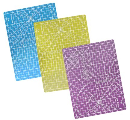 A4 Cutting Mat, 3 PCS Large Craft Mat, Double-Sided Self Healing Cutting Mats, Crafting Board, Non-Slip Clay Mats, Desktop Protector, for DIY Art Work Sewing Painting Craft, 30 x 22 cm