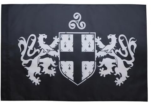 AZ FLAG - Drapeau Blason de la Bretagne - 150x90 cm - Drapeau Breton 100% Polyester Avec Fourreau et cordelette - Pavillon 110 g