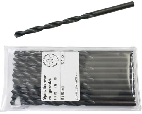 Dönges HSS-Spiralbohrer lang, DIN 340N, Ø 8,0 mm (Metallbohrer Spiralbohrer HSS)